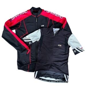 LOUIS GARNEAU PERFORMANCE CYCLING BIKING FULL ZIP JACKET 1/4 ZIP SHIRT COMBO SM